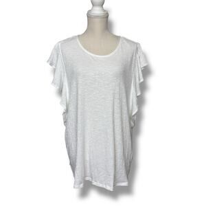 NWT Robert Louis Cream Blouse with Ruffle Sleeves Size 2X